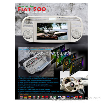 Fiat 500 Car Dvd Player 2008-2012 Radio Tv Bt Ipod Steering Wheel Control Car Usb 
